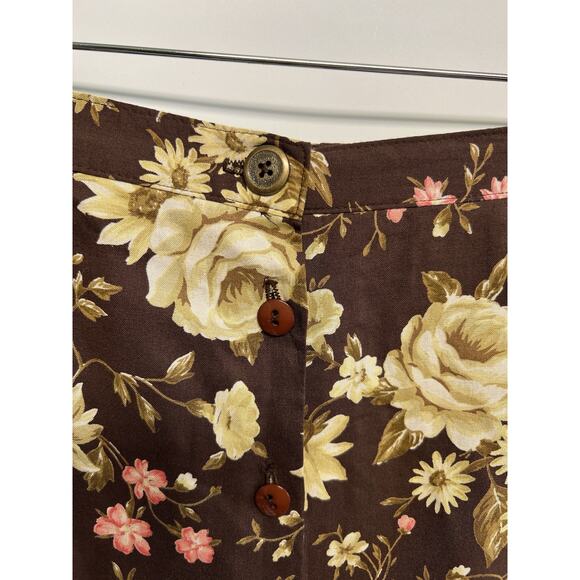 Y2K Maxi Skirt Chocolate Brown Large Whimsigoth Forest fairy Cottage Full Button - Picture 4 of 12